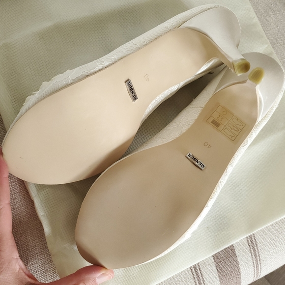 Menbur Novia REA Women's Ivory Heels Wedding Bridal Floral Lace Size 9 - Picture 5 of 17